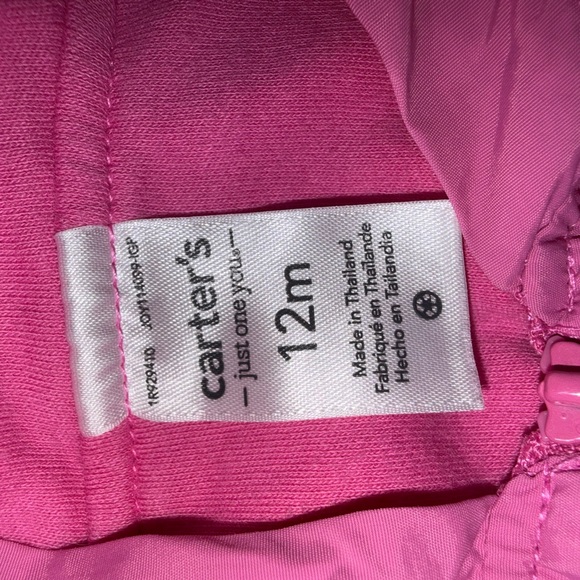 Carter’s Pink Ruffle Shoulder Hooded Jacket - Picture 4 of 4